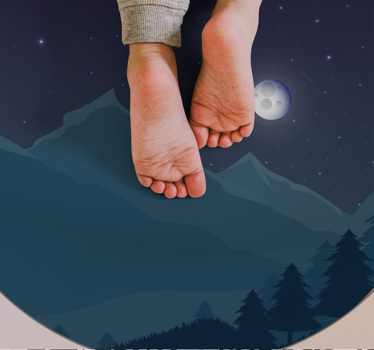 Bergachtig vallen van de avond vinyl tapijt natuur - TenStickers