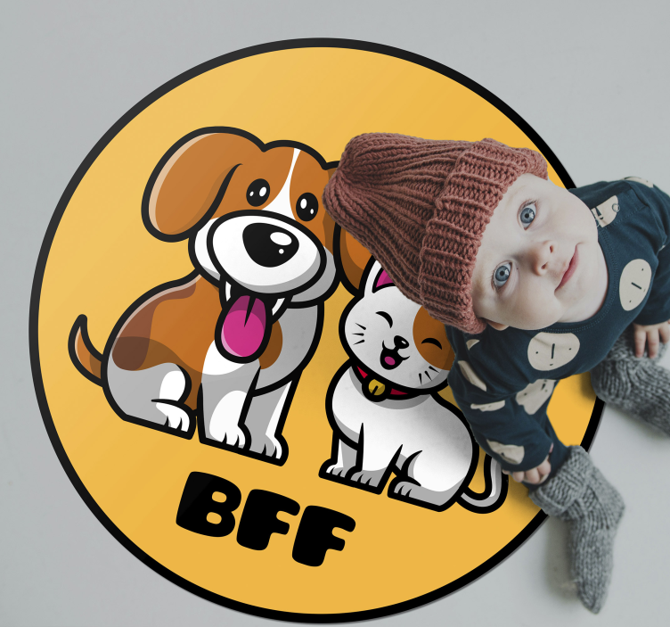 Beste dierenvrienden vinyl tapijt baby - TenStickers