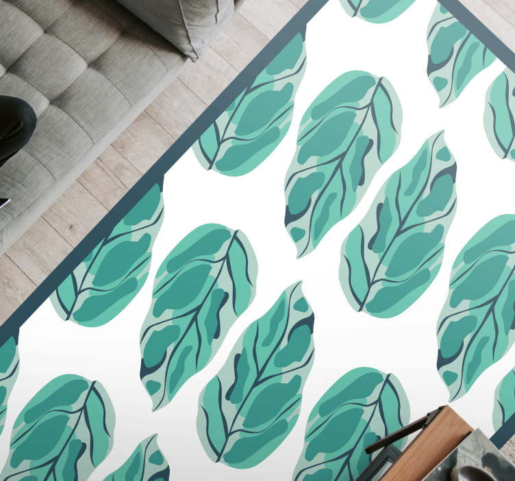 Blad botanisch vinyl tapijt bloemen en planten - TenStickers