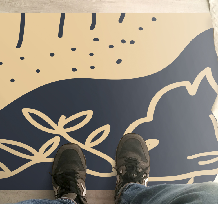 Beige bladmotief vinyl tapijt natuur - TenStickers