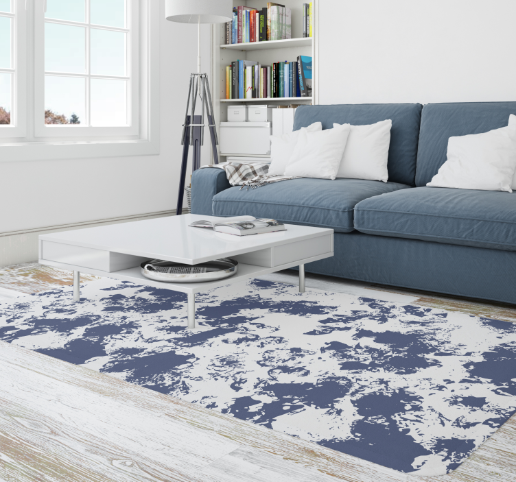 Blauw abstract patroon vinyl tapijt met texturen - TenStickers