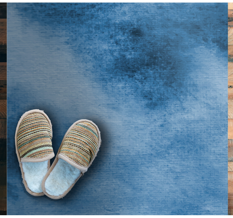 Blauwe gradiëntstijl vinyl tapijt badkamer - TenStickers