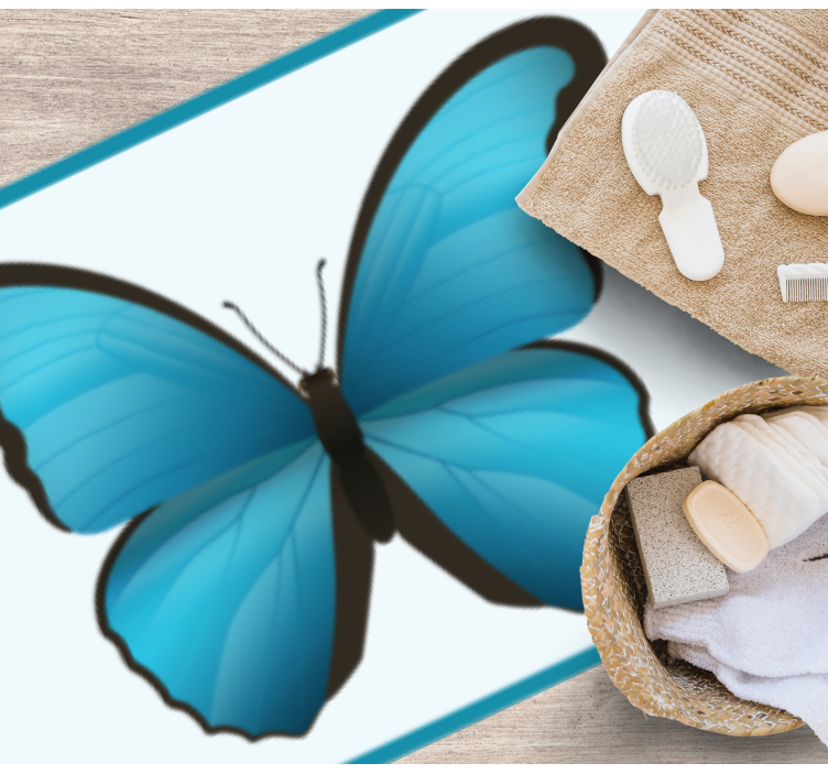 Blauwe vlinder dieren vinyl tapijt - TenStickers