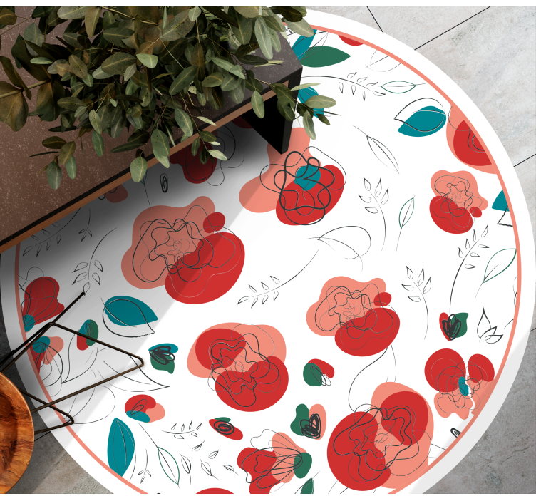 Bloeiend bloemenelement vinyl tapijt bloemen en planten - TenStickers