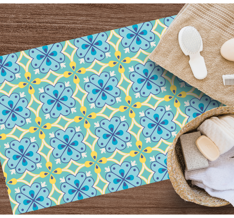 Bloeiende elementen vinyl tapijt tegels - TenStickers