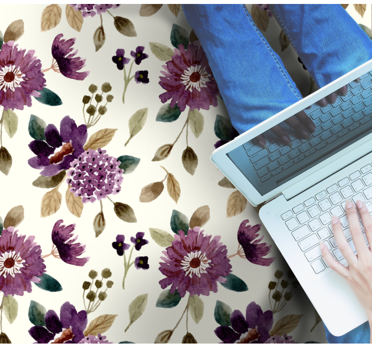 Bloeiende vreugde vinyl tapijt bloemen en planten - TenStickers