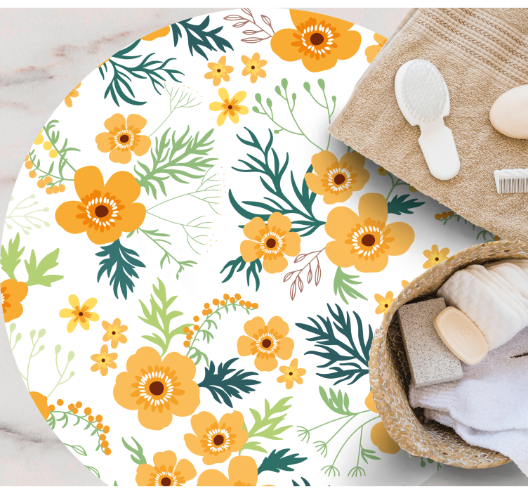 Bloemenboeket patroon vinyl tapijt bloemen en planten - TenStickers