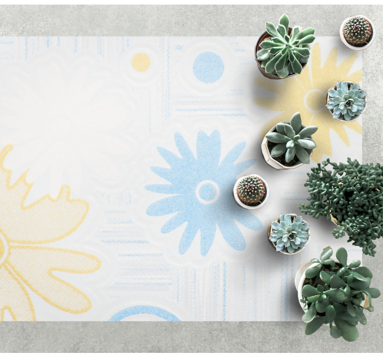 Bloemenelementen vinyl tapijt bloemen en planten - TenStickers