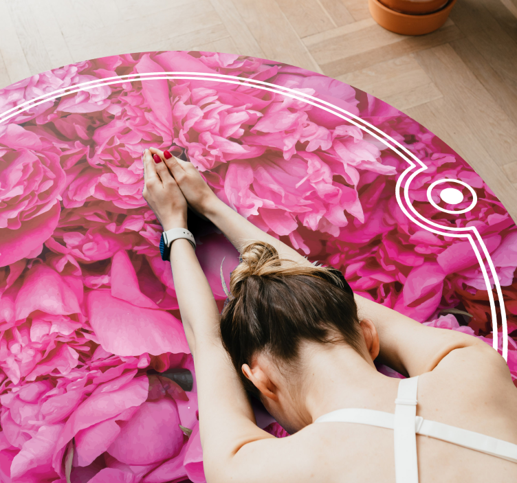 Bloemenmeditatieruimte vinyl tapijt bloemen en planten - TenStickers