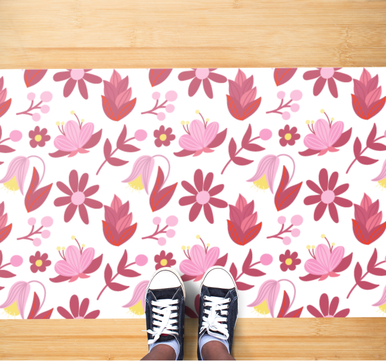 Bloemenpatronen bloeien vinyl tapijt bloemen en planten - TenStickers