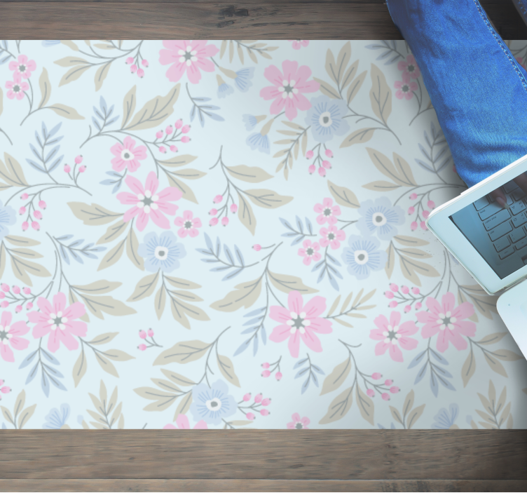 Bloemig Pastel Ontwerp Vinyl tapijt Bloemen en planten - TenStickers