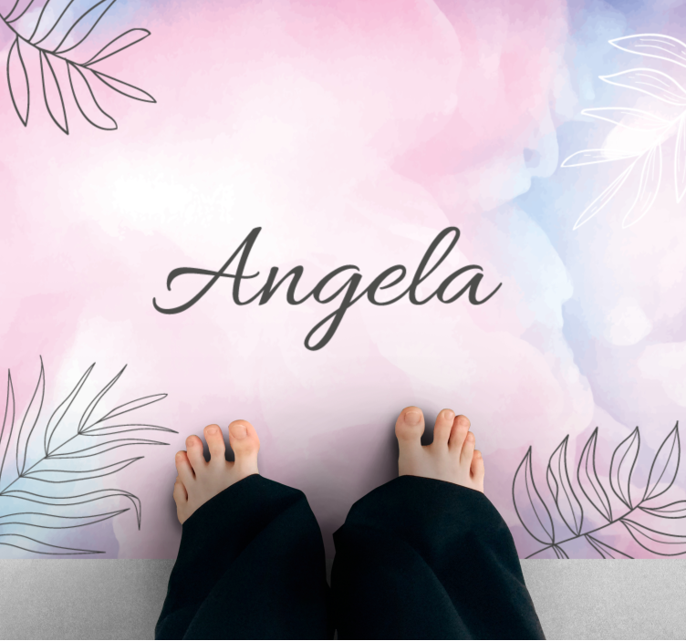 Bloemige aangepaste naam vinyl tapijt slaapkamer - TenStickers