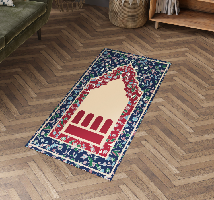 Bloempatroon Perzische Rechthoekig vinyl tapijt - TenStickers