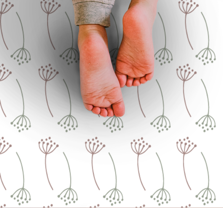 Bloemstengelpatroon vinyl tapijt bloemen en planten - TenStickers