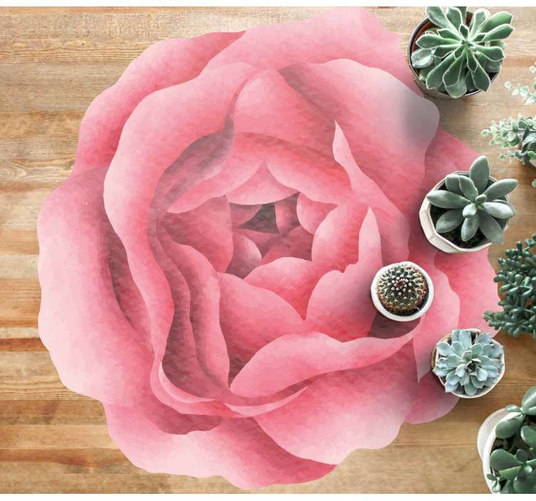Blozende roze bloei vinyl tapijt bloemen en planten - TenStickers
