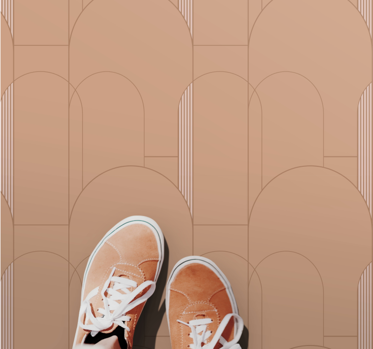 Boogpatroon oppervlak vinyl tapijt met strepen - TenStickers