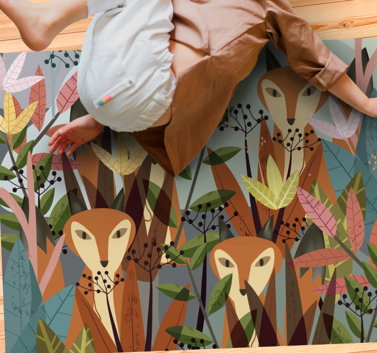 Bosfauna kunst dieren vinyl tapijt - TenStickers