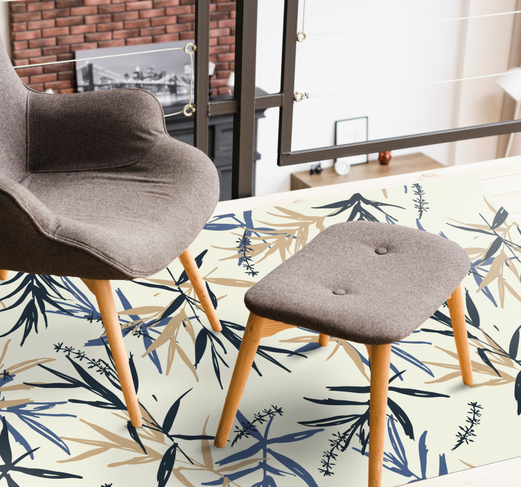 Botanisch bamboepatroon vinyl tapijt bloemen en planten - TenStickers