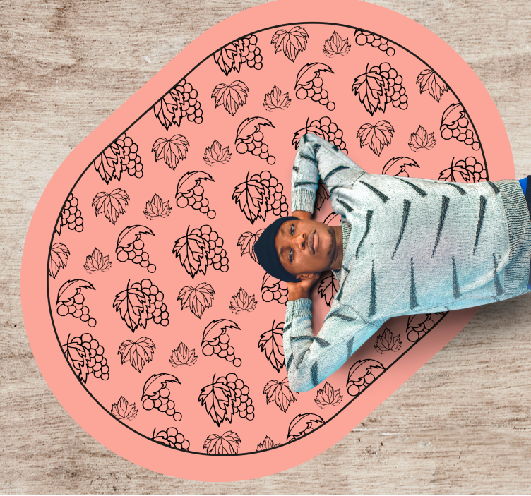 Botanisch druivenpatroon vinyl tapijt bloemen en planten - TenStickers