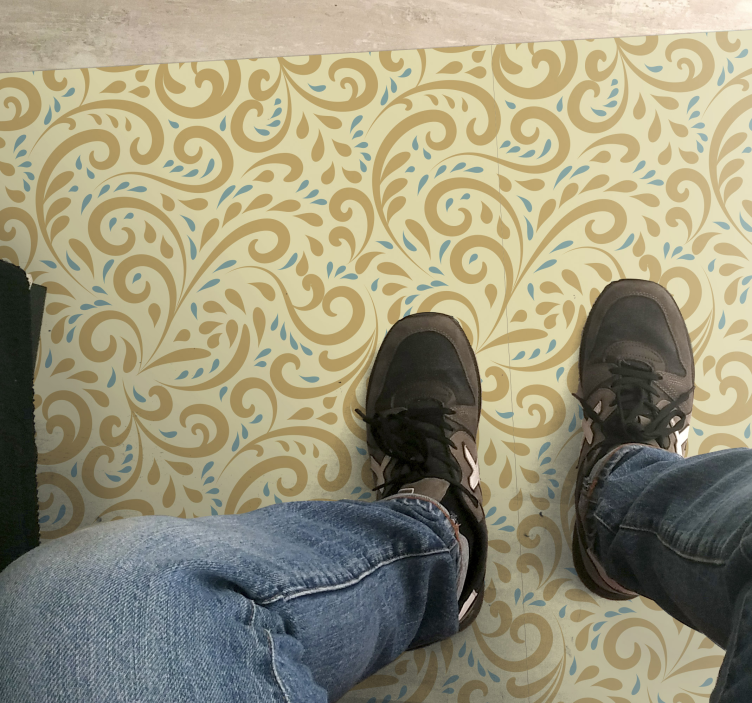 Botanisch wervelelement vinyl tapijt bloemen en planten - TenStickers