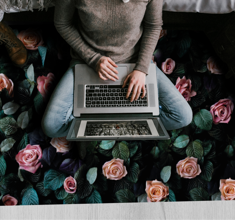 Botanische bloemen vinyl tapijt bloemen en planten - TenStickers