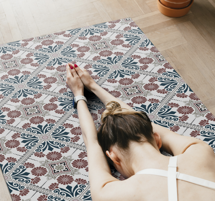 Botanische opstelling vinyl tapijt tegels - TenStickers