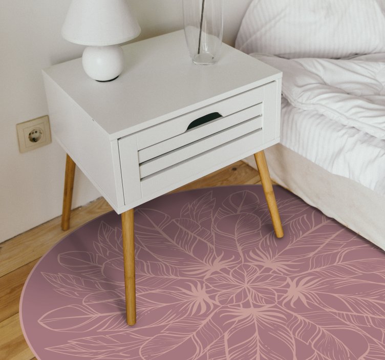 Botanische symmetrie vinyl tapijt bloemen en planten - TenStickers
