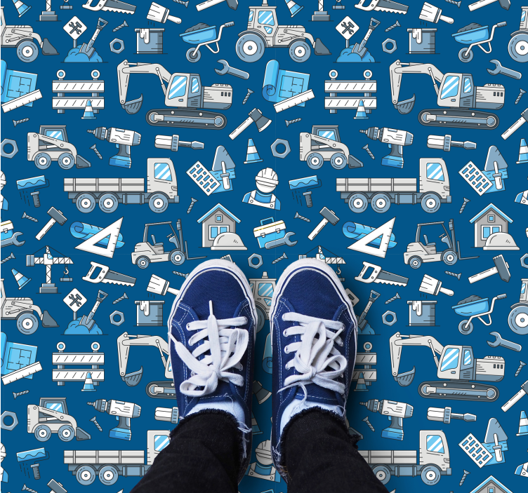 Bouwgereedschap printen vinyl tapijt voor meer kinderen - TenStickers