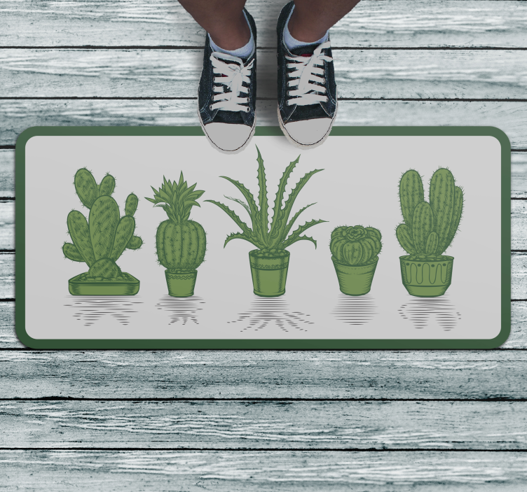 Cactus collectie vinyl tapijt bloemen en planten - TenStickers