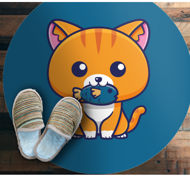 Cartoon kattencirkel dieren vinyl tapijt - TenStickers