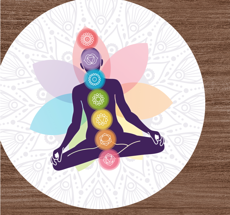 Chakra meditatie symbool vinyl tapijt mandala - TenStickers