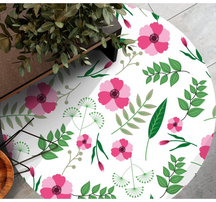 Charmant bloemenpatroon vinyl tapijt bloemen en planten - TenStickers
