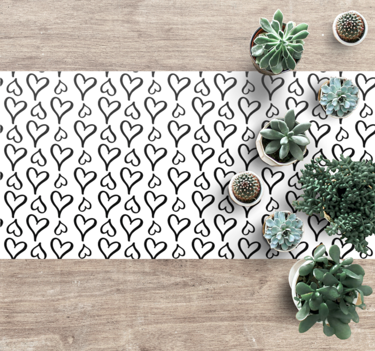 Vinyl tapijt met textuur zwart hart patroon - TenStickers
