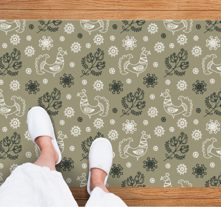 Charmante dierenmotieven vinyl tapijt met naam - TenStickers