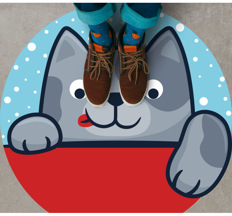 Charmante kattenillustratie dieren vinyl tapijt - TenStickers