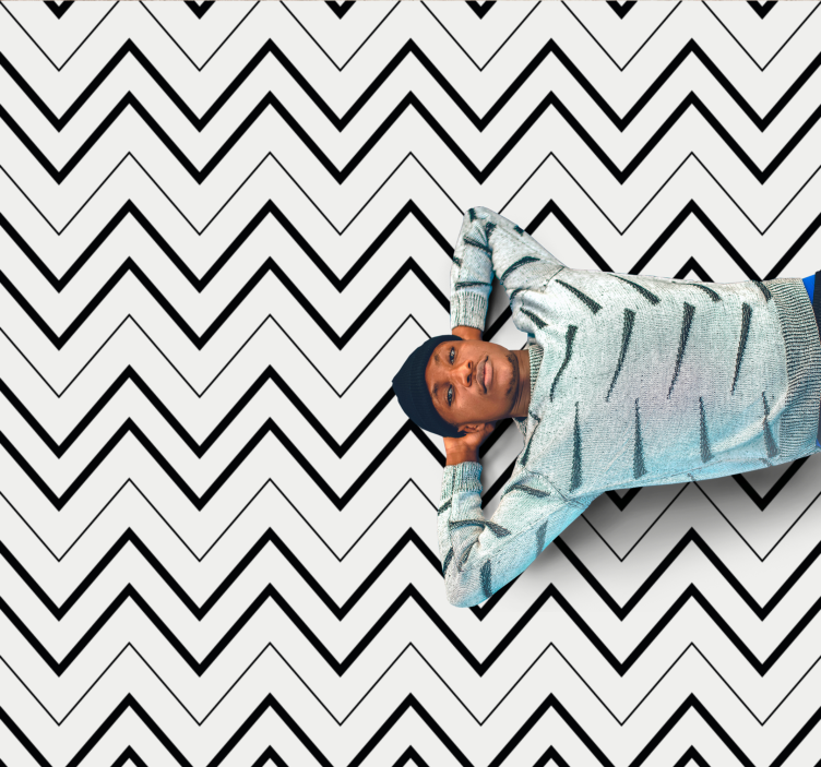 Vinyl tapijt minimalistisch chevron stijl - TenStickers