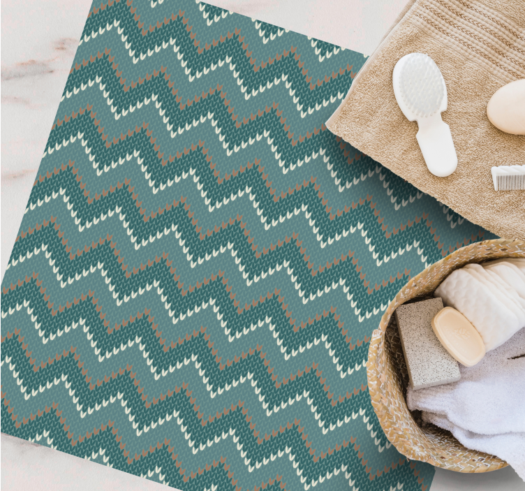 Chevron golfmotief etnisch vinyl tapijt - TenStickers