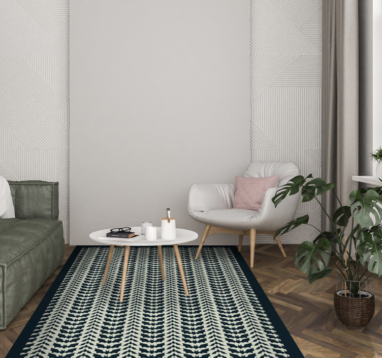 Chevron ingewikkeldheid vinyl tapijt met strepen - TenStickers