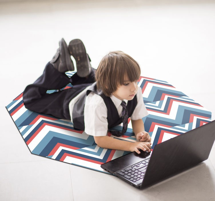 Chevron-kleurblok vinyl tapijt geometrisch - TenStickers