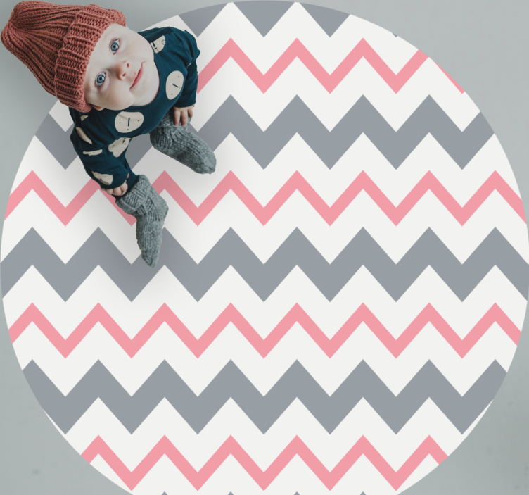 Chevron-patroonspel vinyl tapijt met strepen - TenStickers