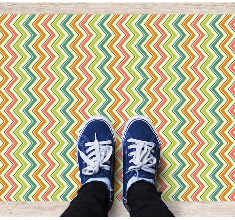 Chevron zigzagmotief vinyl tapijt geometrisch - TenStickers