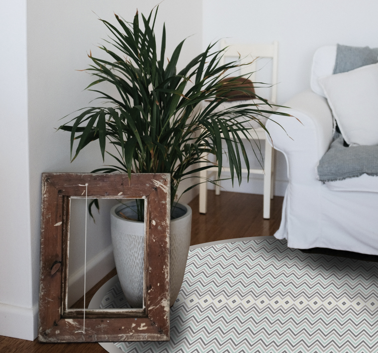 Chevronpatroondetail vinyl tapijt met strepen - TenStickers