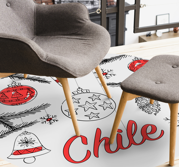 Chili kerstversiering vinyl tapijt kerstmis - TenStickers