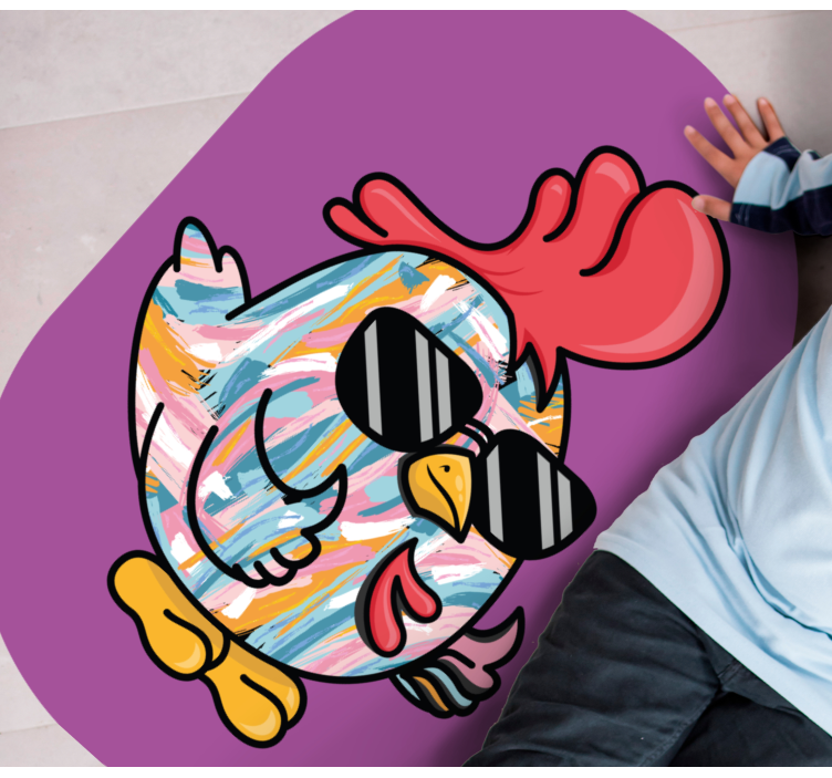 Chique kip karakter vinyl tapijt voor meer kinderen - TenStickers