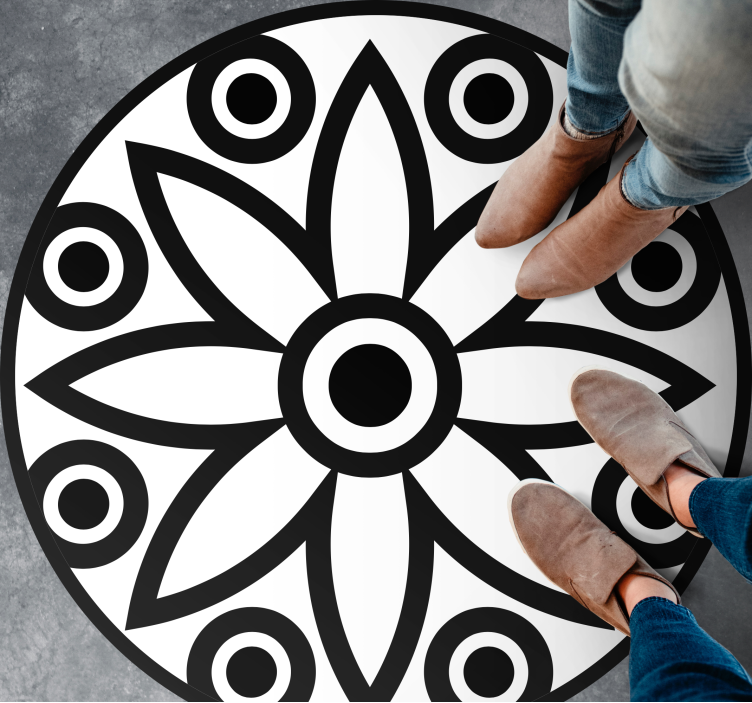 Circulair mandala-ontwerp vinyl tapijt geometrisch - TenStickers