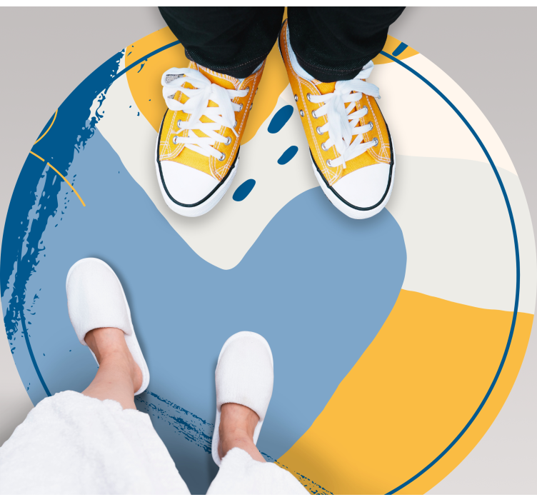 Circulaire kunst vinyl tapijt stenenstructuur - TenStickers