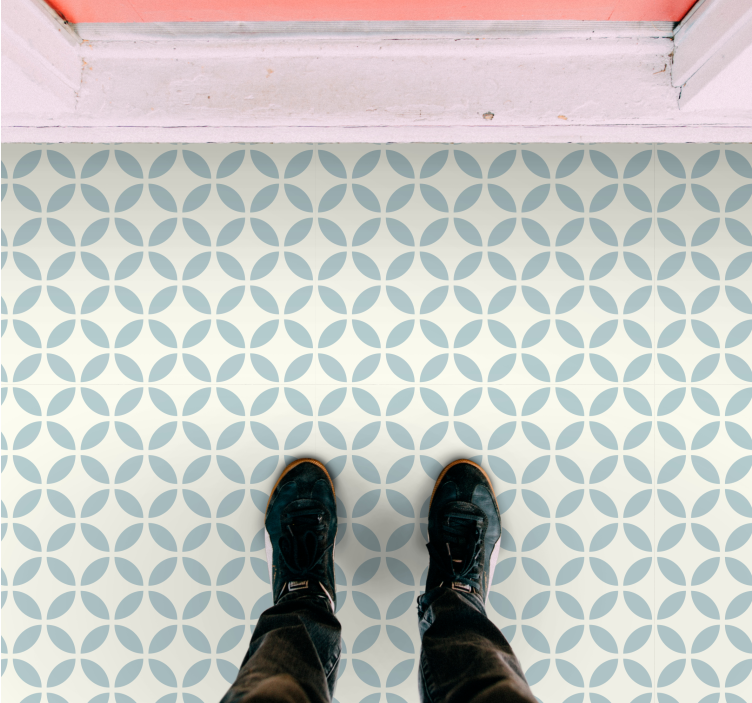 Cirkelvormig patroon tegel vinyl tapijt tegels - TenStickers