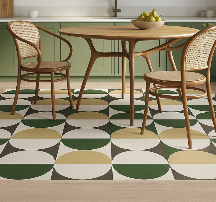 Vinyl tapijt eetkamer cirkelvormig patroon - TenStickers