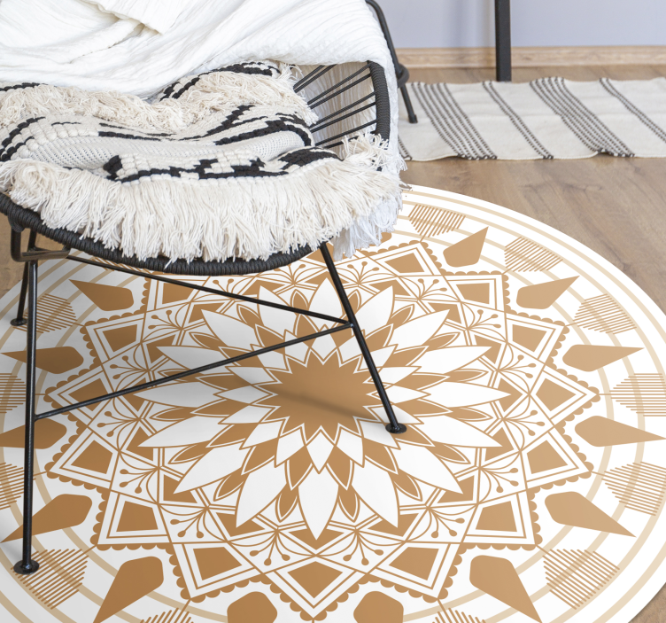 Complexe geometrische opstelling vinyl tapijt mandala - TenStickers