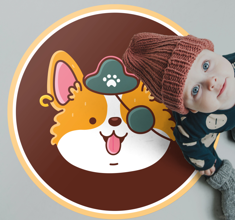 Corgi kapitein embleem vinyl tapijt modern - TenStickers